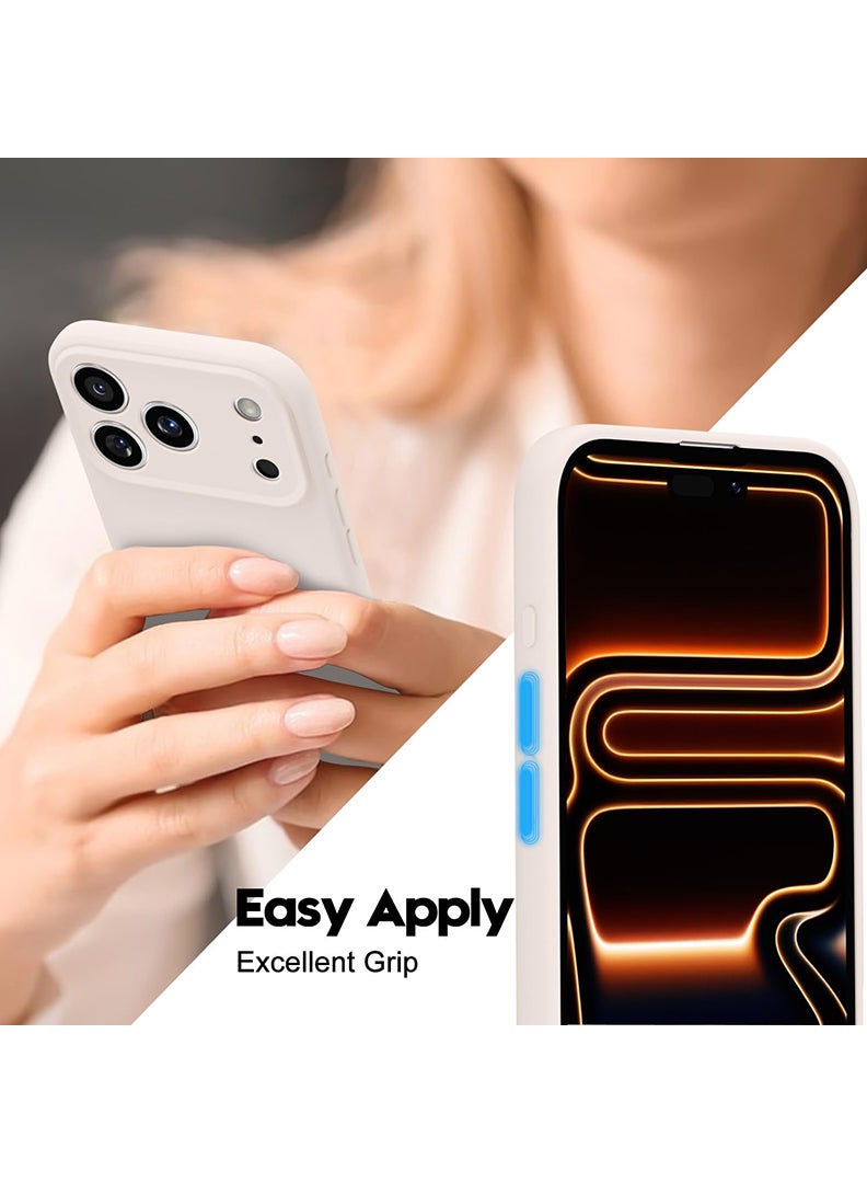 Case Up Compatible with Apple iPhone 17 Pro Max Case, Soft & Premium Liquid Silicone [Anti-Scratch Microfiber Lining] Shockproof Protective Slim Phone Cover Off White - Image 4